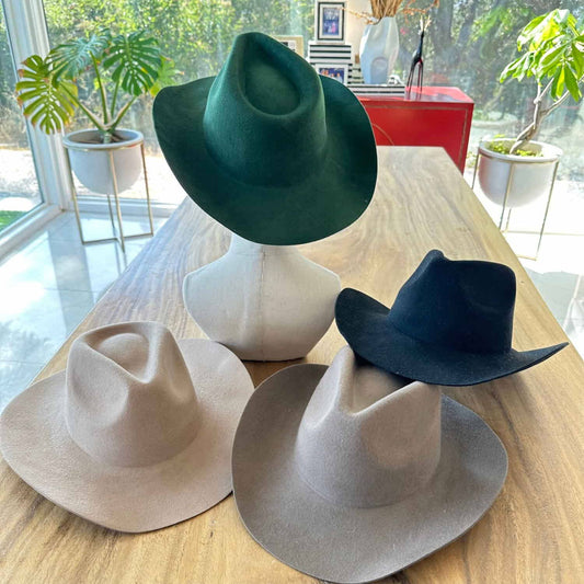 Dark Green Australian Wool Cattleman Cowboy Hat