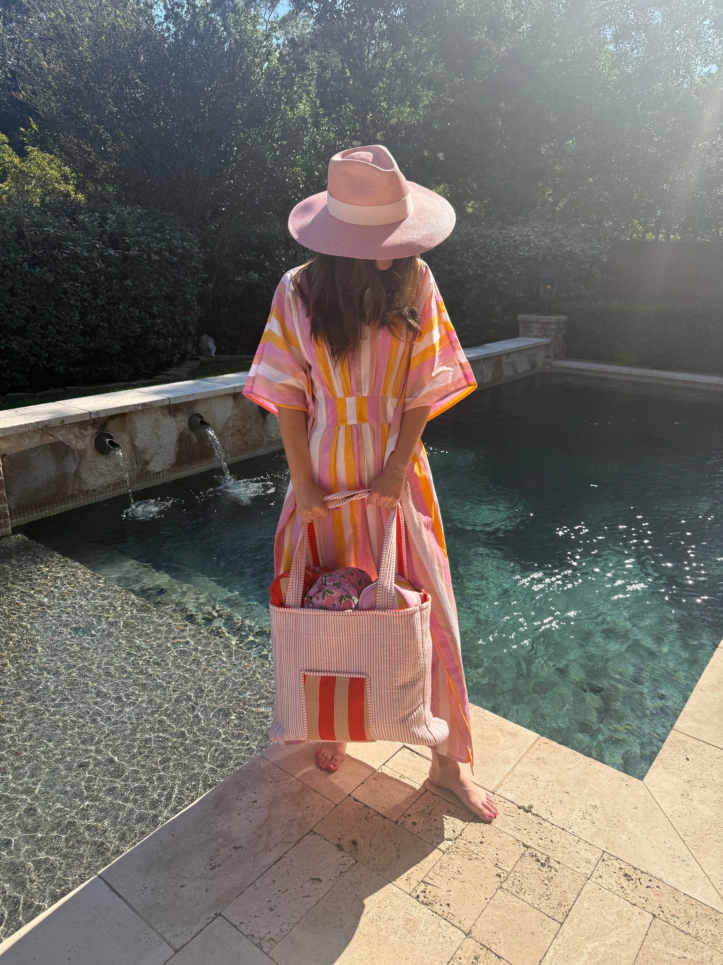 Sunny Stripe Maxi Coverup