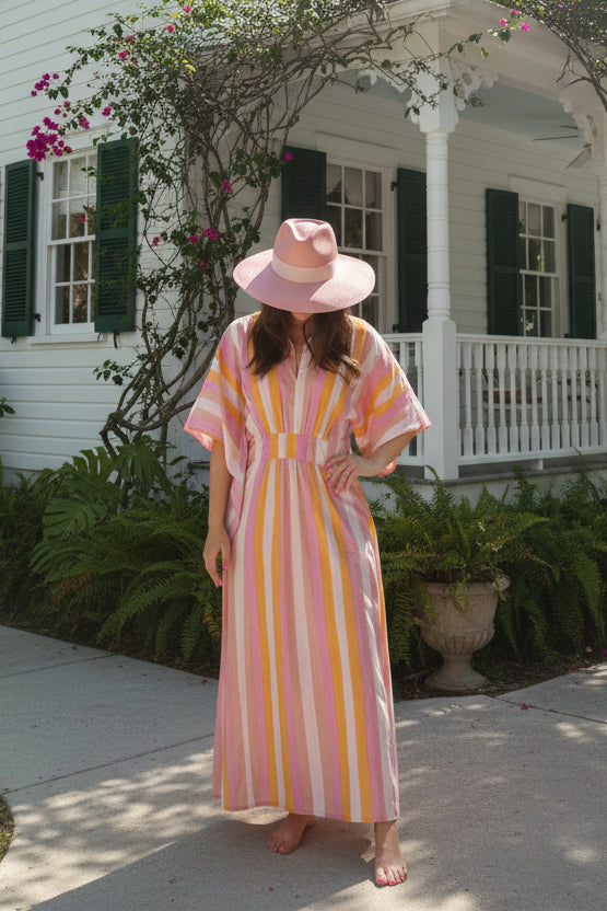 Sunny Stripe Maxi Coverup