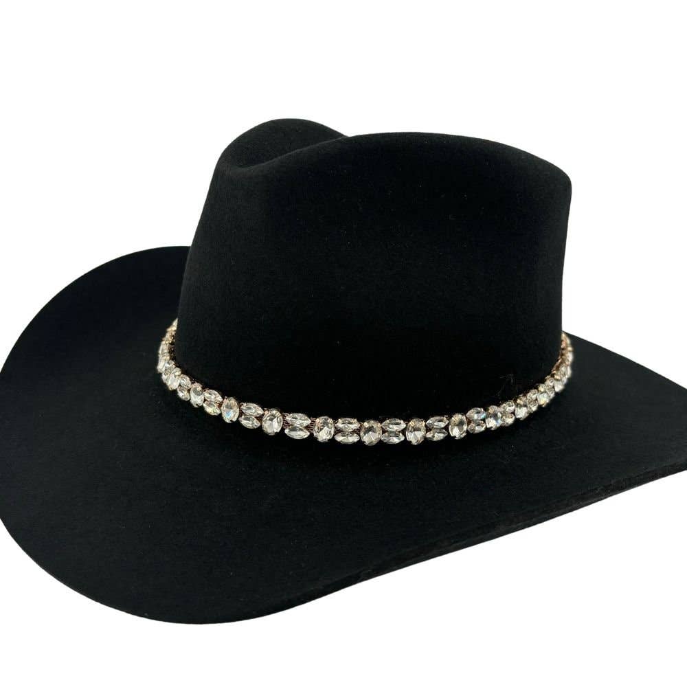 Rose Gold Rhinestone Hat Band