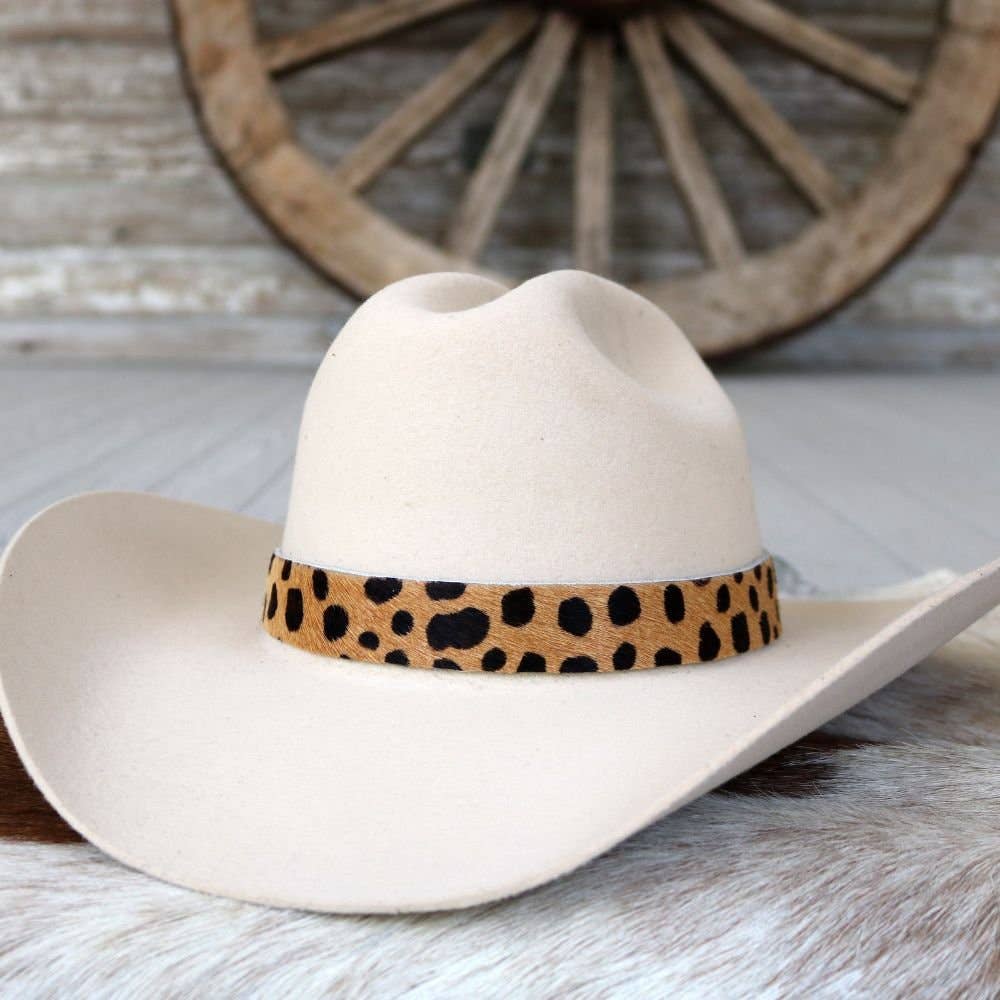 Spotted Print Leather Hat Band