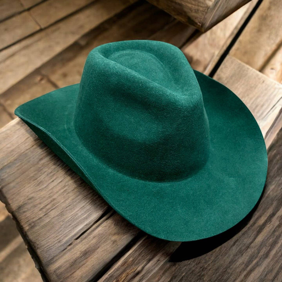Dark Green Australian Wool Cattleman Cowboy Hat