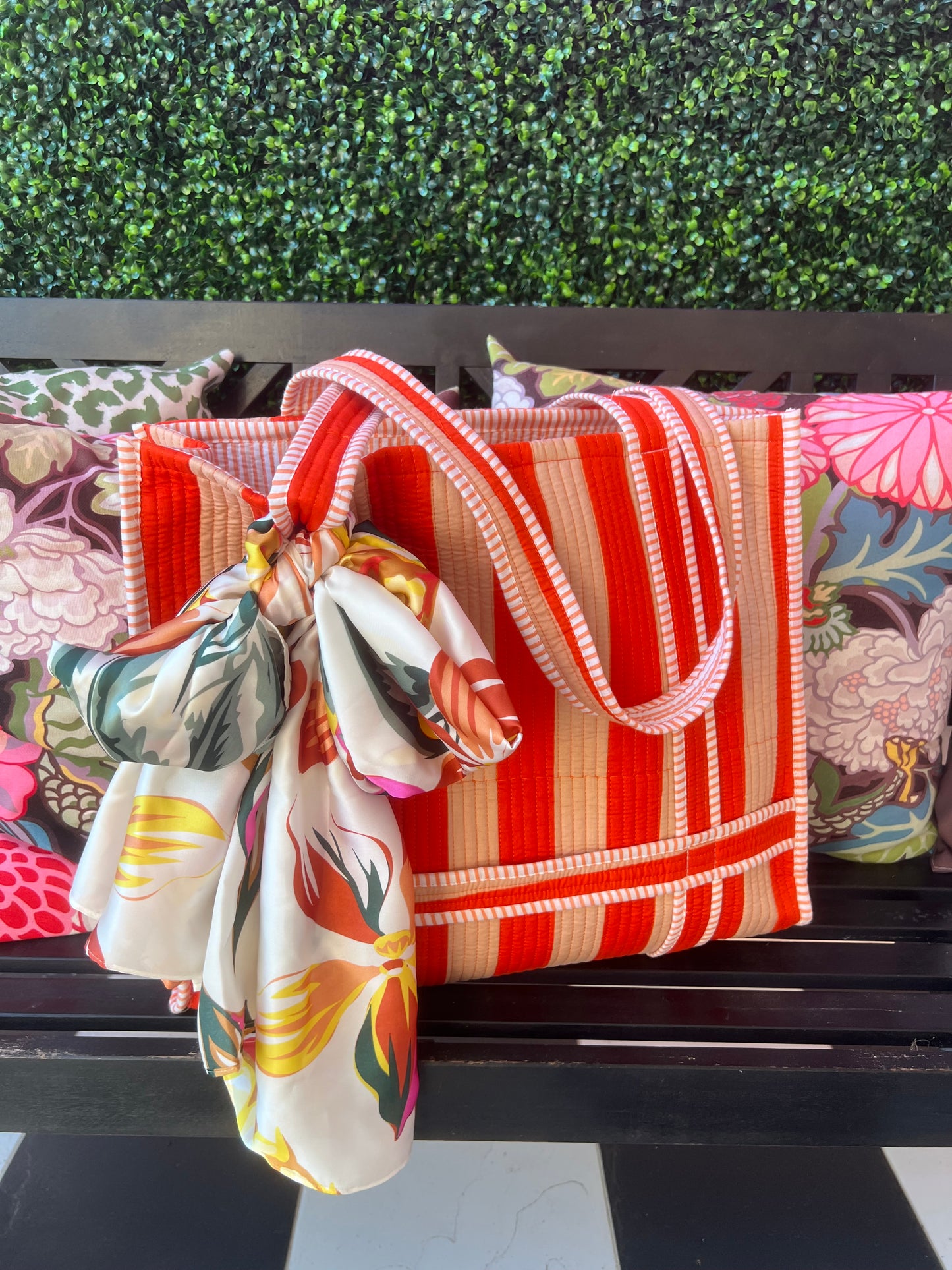 Sunset Stripe Beach Tote