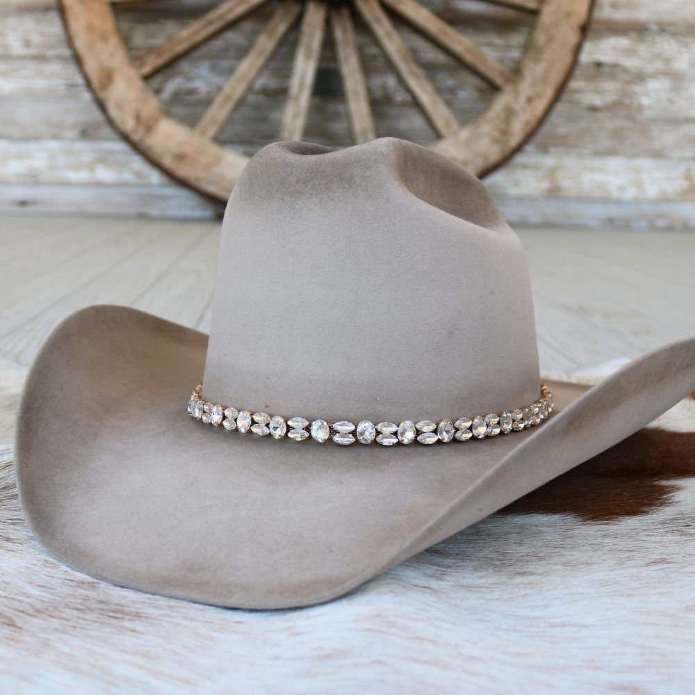 Rose Gold Rhinestone Hat Band