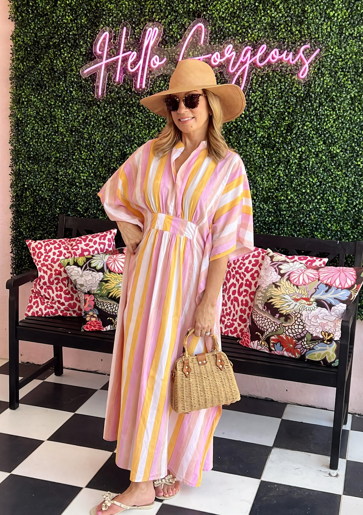 Sunny Stripe Maxi Coverup