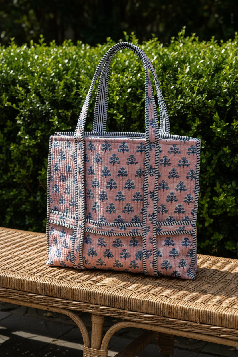 Indigo Bloom Beach Tote