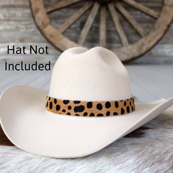 Spotted Print Leather Hat Band