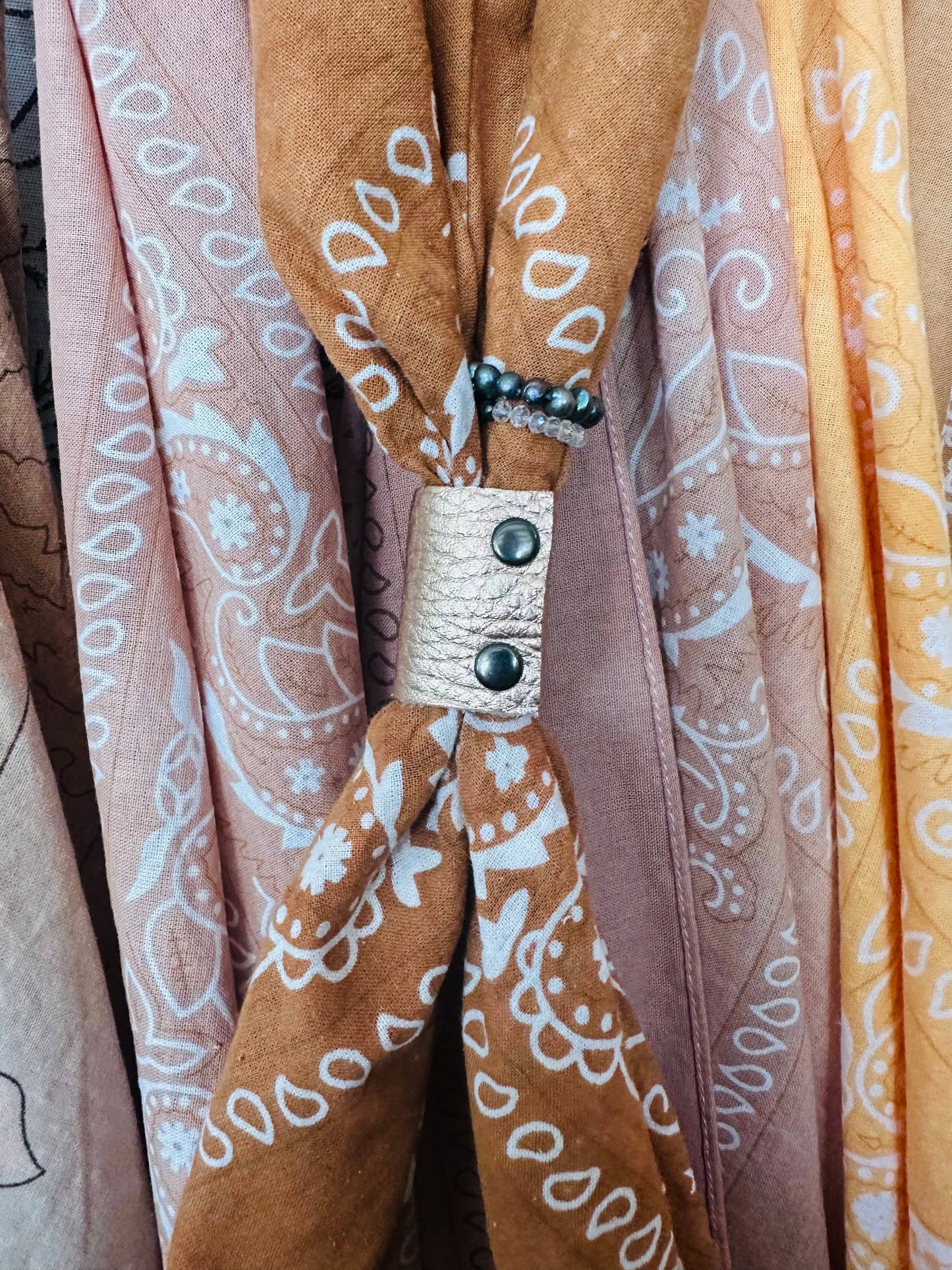 Branded Leather Bandana Slide