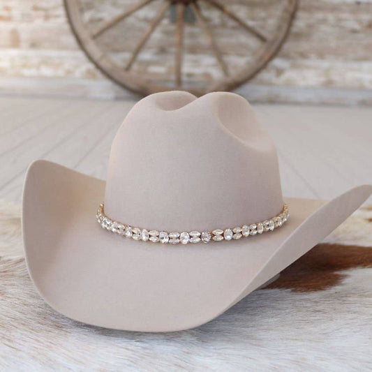 Rose Gold Rhinestone Hat Band