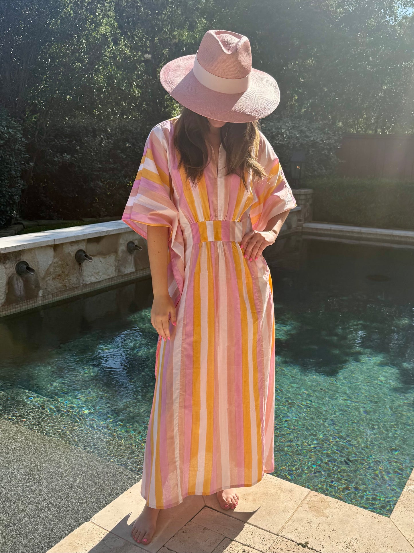 Sunny Stripe Maxi Coverup
