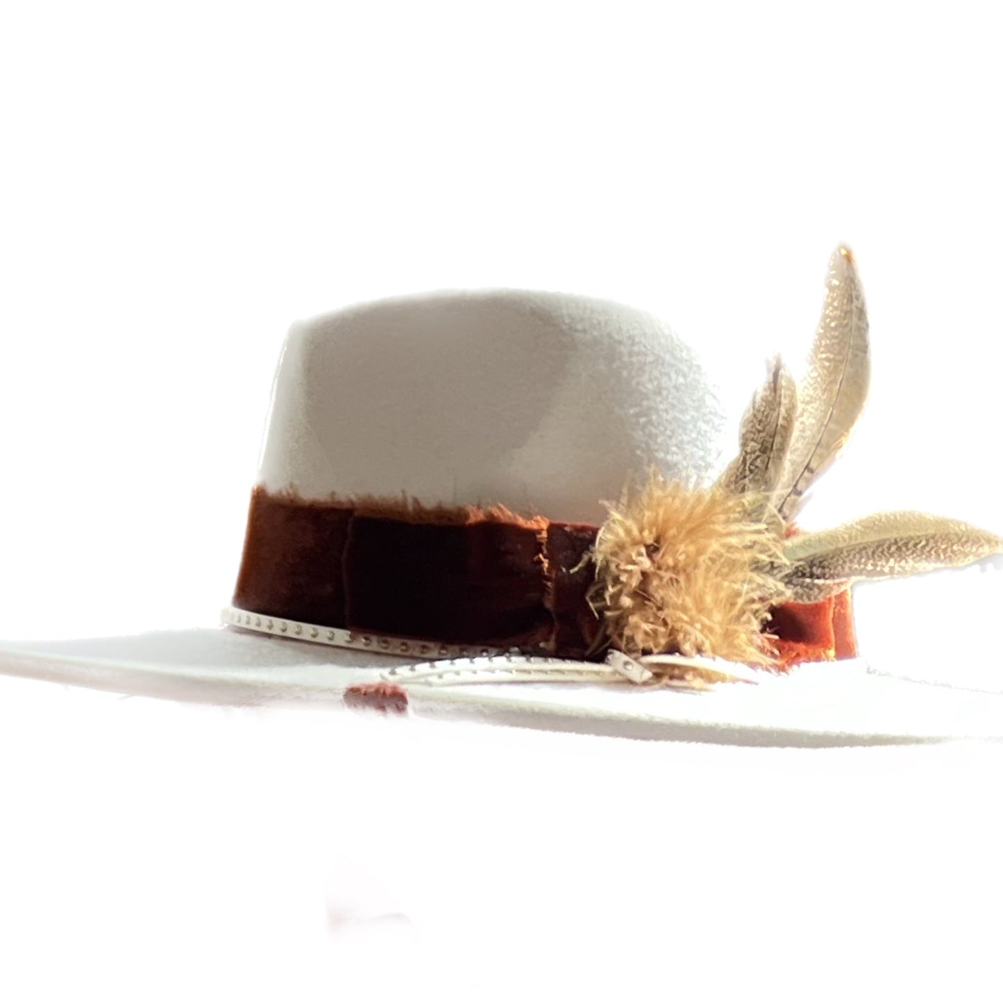 Preppy Rancher in Burnt Orange & Feathers