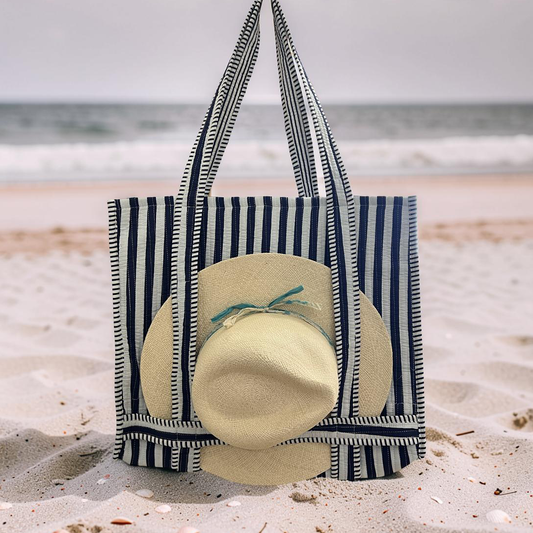 Nautical Stripe Beach Tote