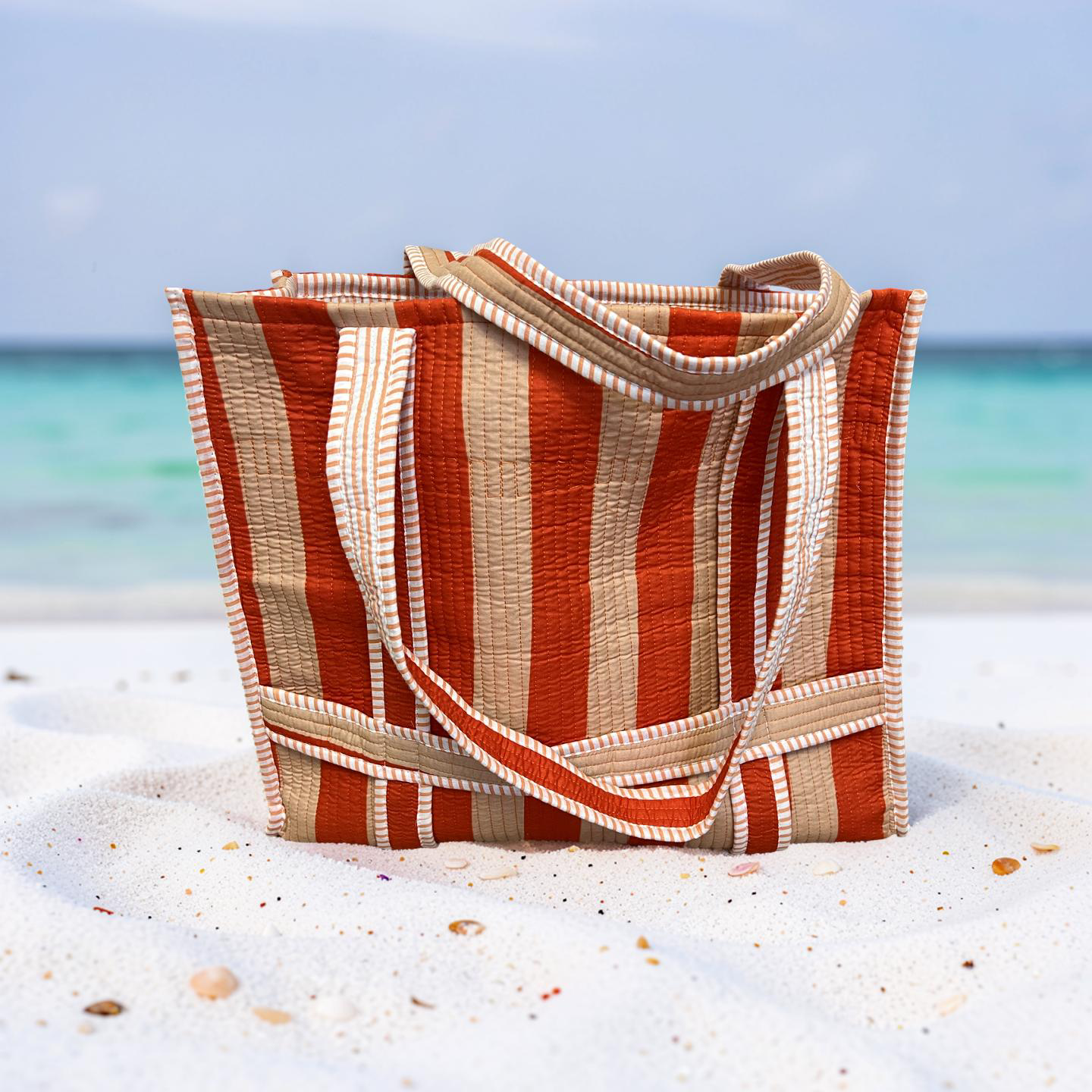 Sunset Stripe Beach Tote