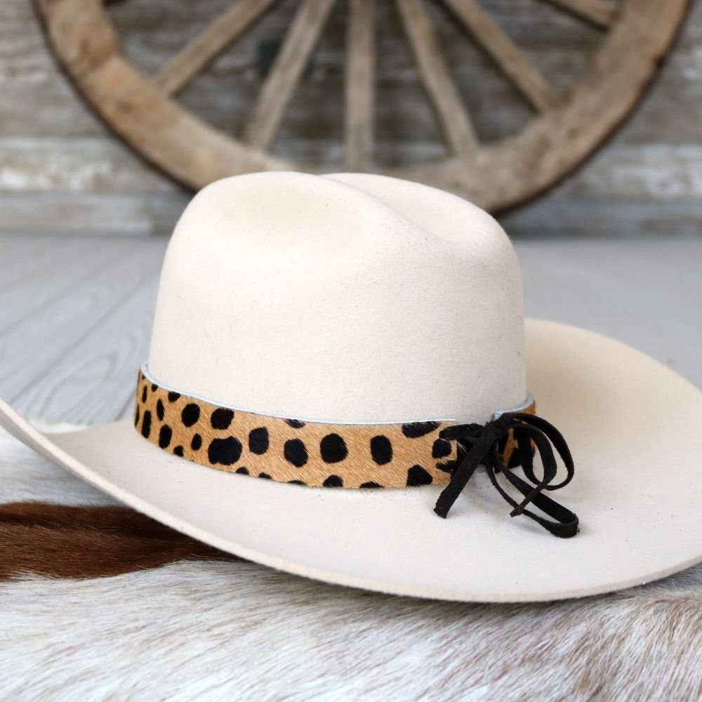 Spotted Print Leather Hat Band