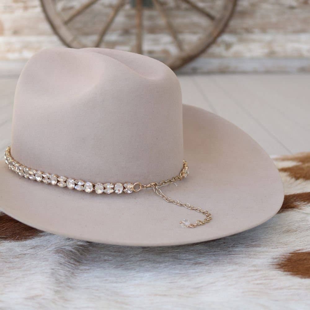 Rose Gold Rhinestone Hat Band