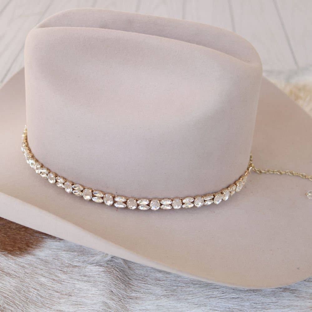 Rose Gold Rhinestone Hat Band