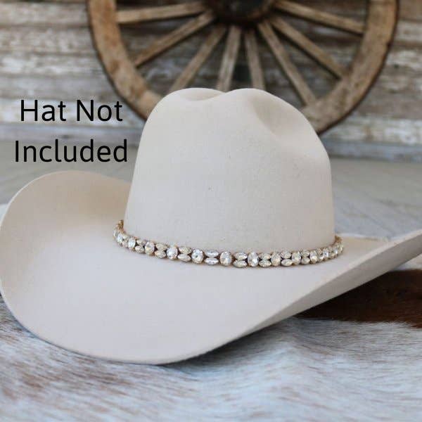 Rose Gold Rhinestone Hat Band