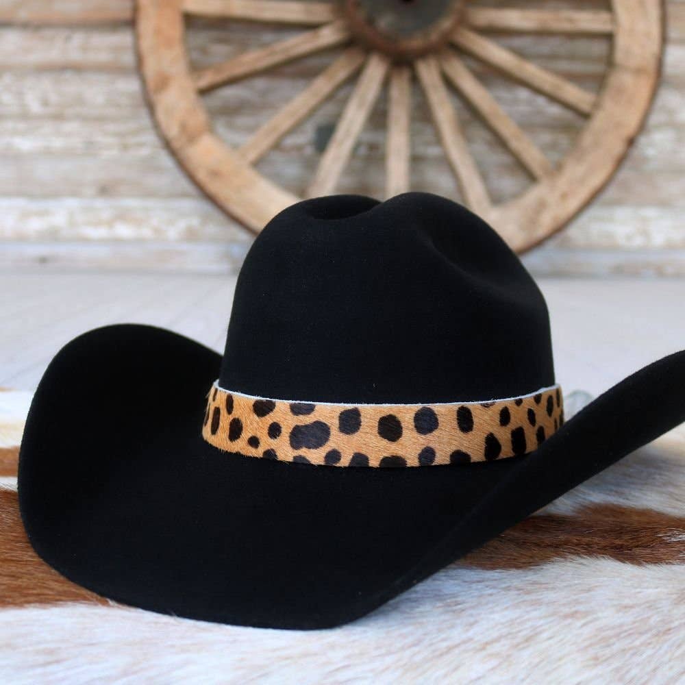 Spotted Print Leather Hat Band
