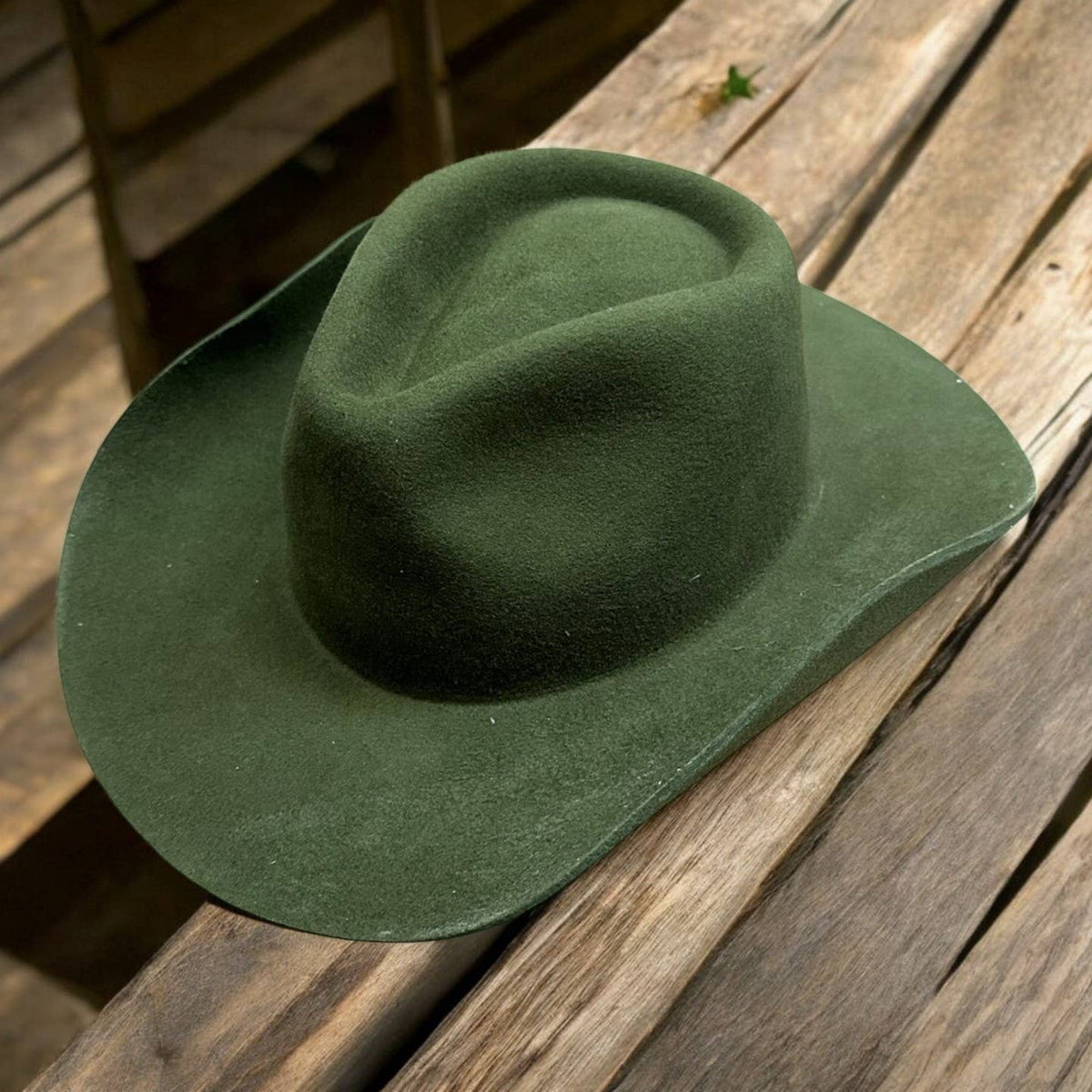 Dark Green Australian Wool Cattleman Cowboy Hat