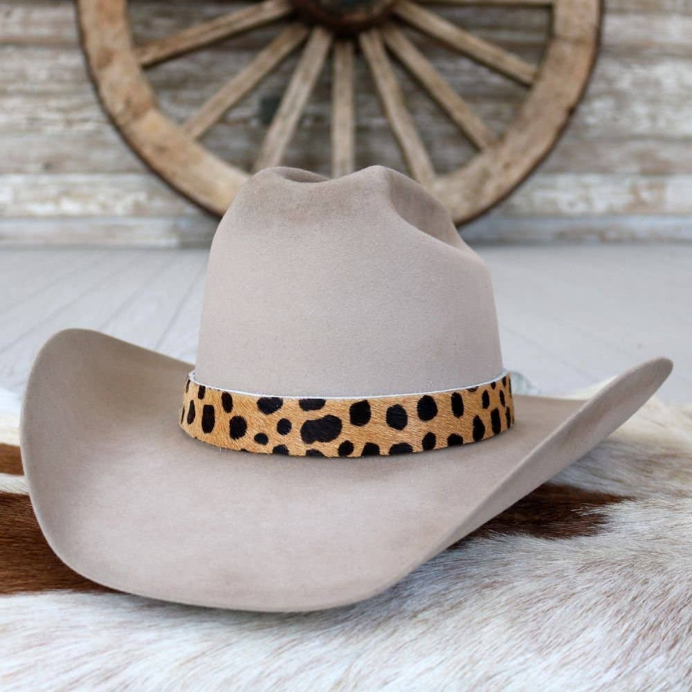 Spotted Print Leather Hat Band