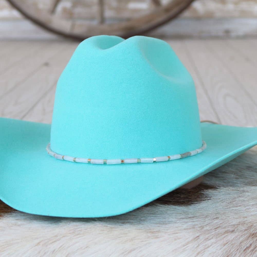 White Jade Stone Hat Band